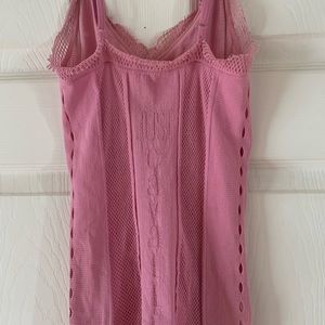 Just Cavalli pink tank top with fishnet sides. Size small.